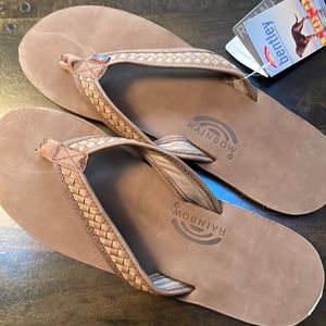 Rainbow Bentley Leather flip flops. Color is expresso/ dark brown